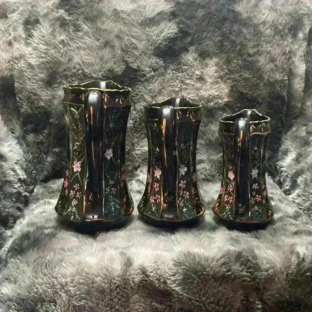 3 Black Glazed Pottery  antique style water jugs - Picture 3 of 15